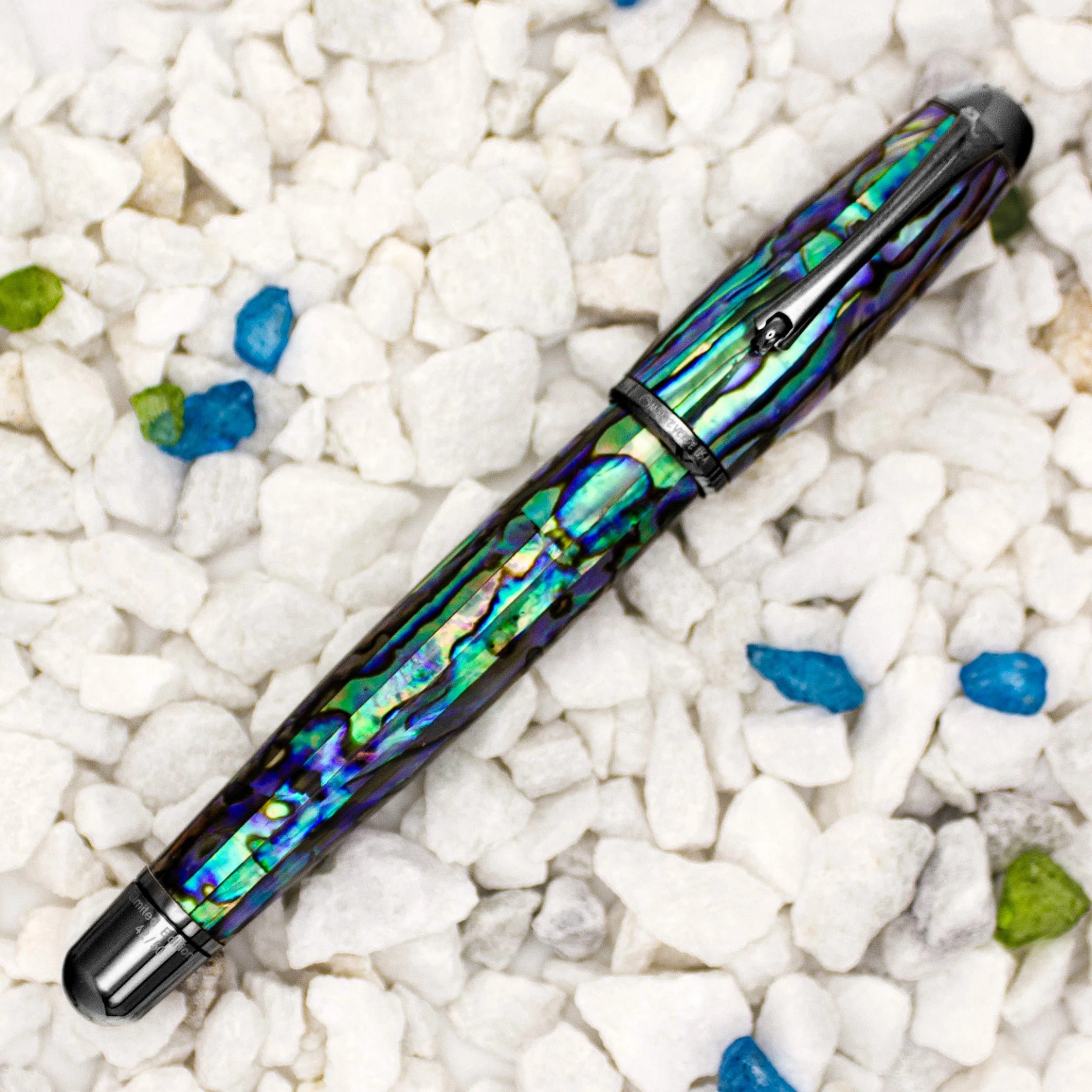 Monteverde Super Mega Limited Edition Abalone Rollerball Pen, Gunmetal Trim 4 Monteverde Super Mega Limited Edition Abalone Rollerball Pen, Gunmetal Trim - Image 2