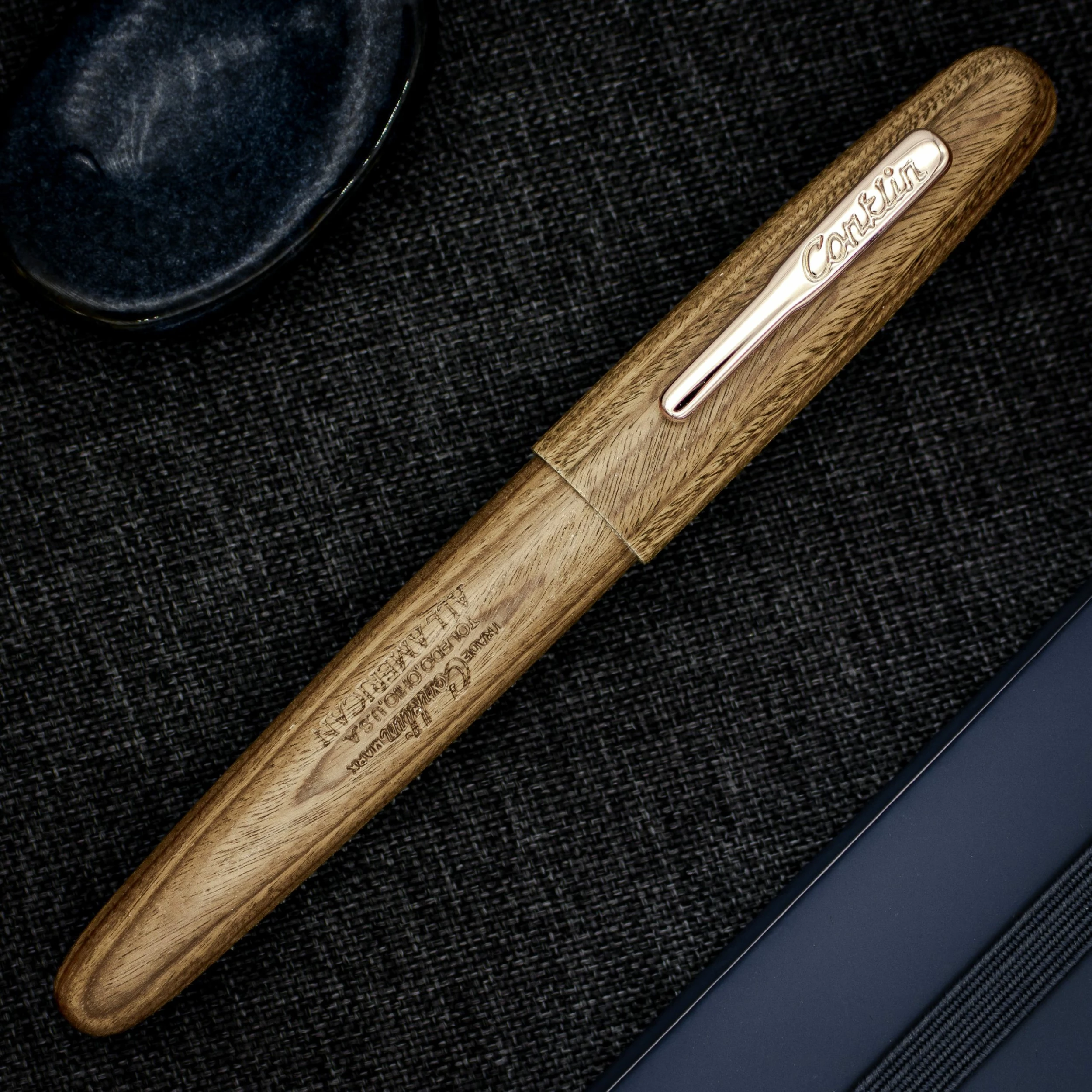 Conklin All American Pau-Preto Limited Edition Rollerball Pen, Rose Gold Trim 3 Conklin All American Pau-Preto Limited Edition Rollerball Pen, Rose Gold Trim