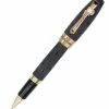 Montegrappa Fortuna Ruble Rollerball Pen, Black & Gold, Swarovski Crystals