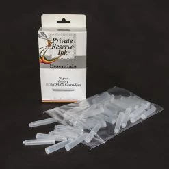 Private Reserve Essentials Empty Refillable Fountain Pen Ink Cartridges, 50 Pack