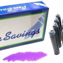 Pen Savings 24 Standard International Short Fountain Pen Ink Cartridges, Royal Purple