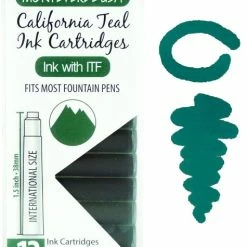 Monteverde International Standard Fountain Pen Ink Cartridges, California Teal