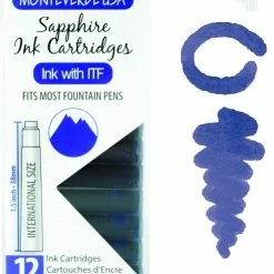 Monteverde International Standard Fountain Pen Ink Cartridges, Sapphire