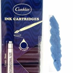 Conklin Fountain Pen Ink Cartridges, 12 Pack, Blue/Black