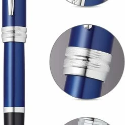 Alternative view of Cross® Cross Bailey Rollerball Pen, Blue Lacquer & Chrome