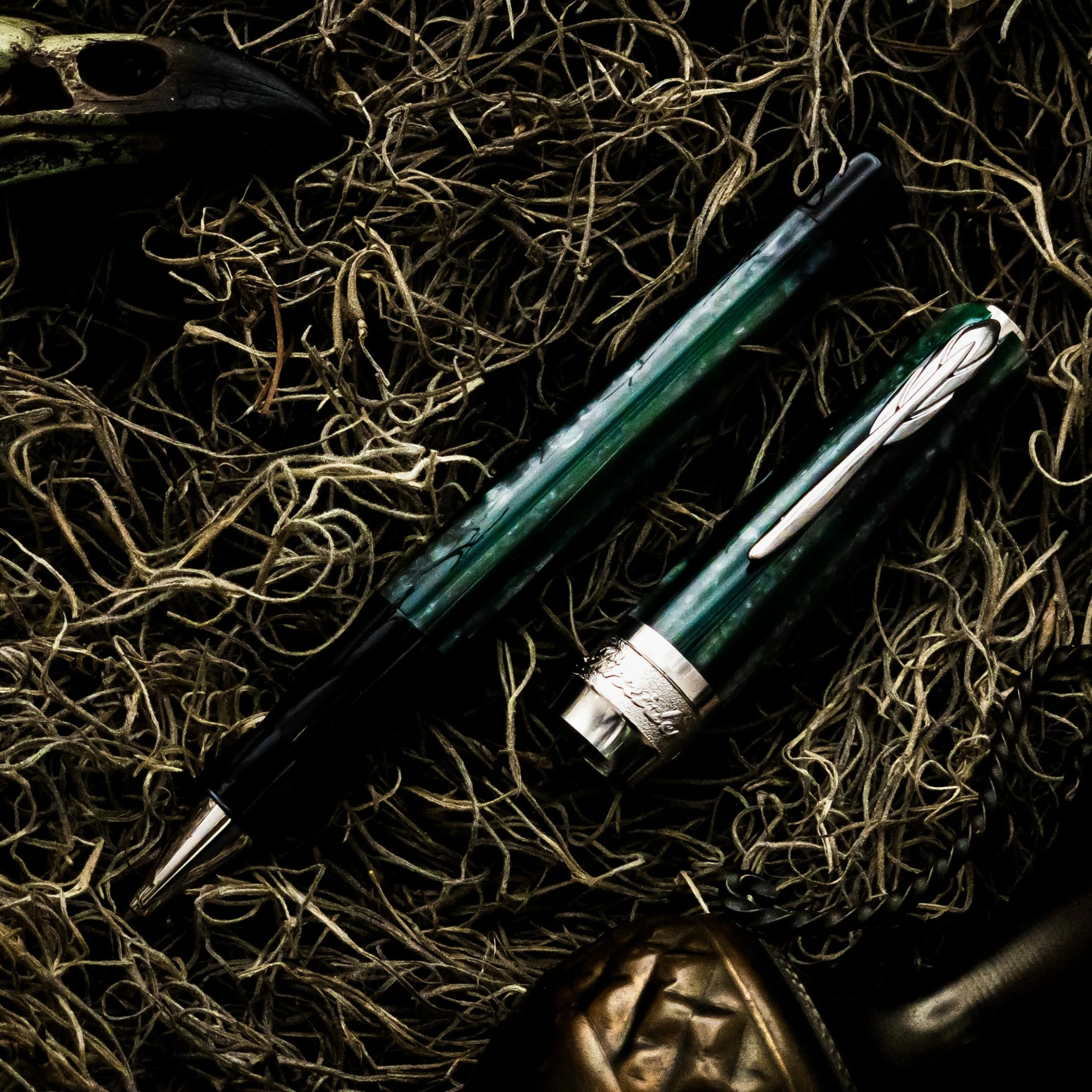 Pineider Arco Desert Beetle Rollerball Pen, Green & Black 3 Pineider Arco Desert Beetle Rollerball Pen, Green & Black