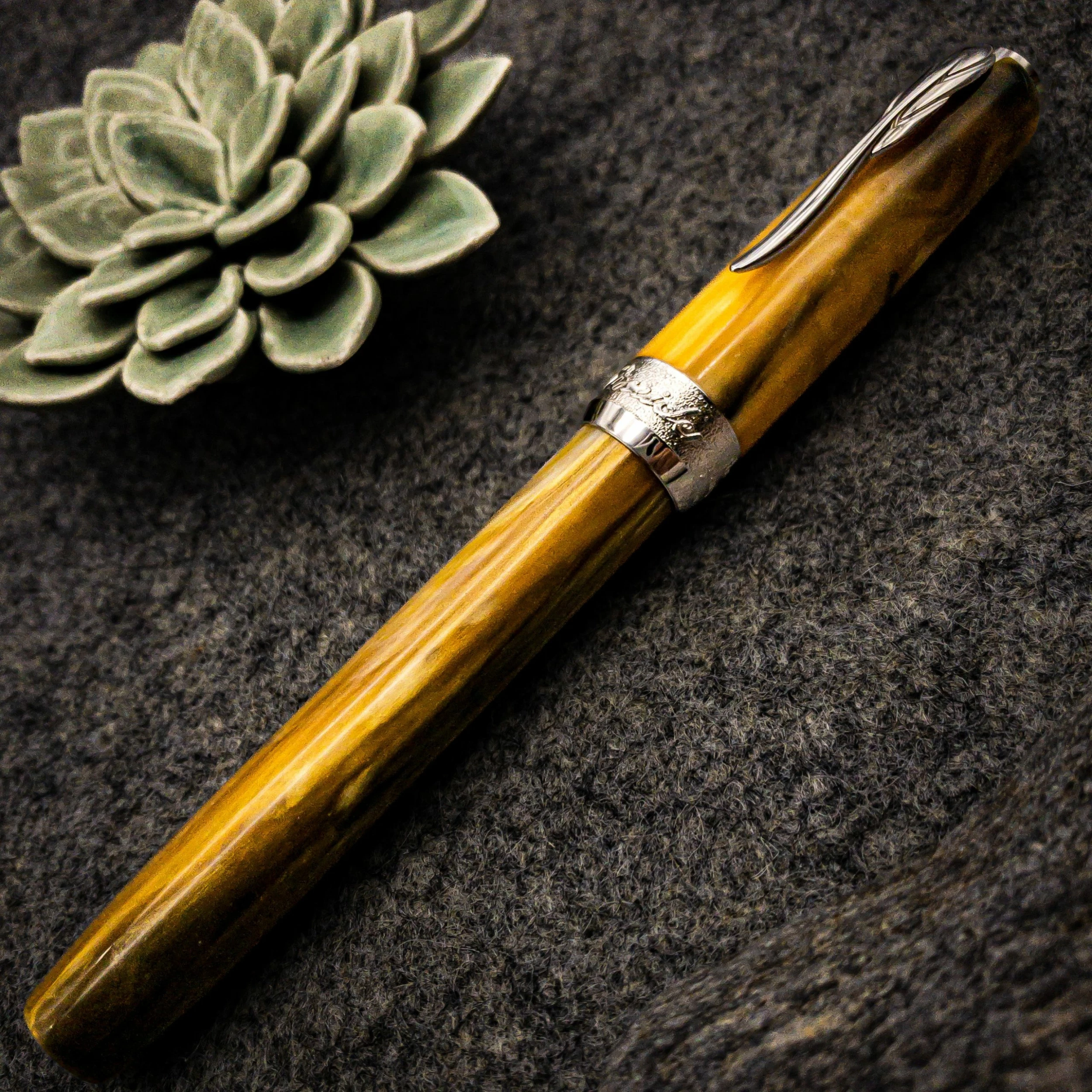 Pineider La Grande Bellezza Gemstone Rollerball Pen, Tigers Yellow 3 Pineider La Grande Bellezza Gemstone Rollerball Pen, Tigers Yellow