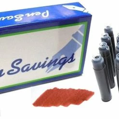 Pen Savings 24 Standard International Short Fountain Pen Ink Cartridges, Dragon Red