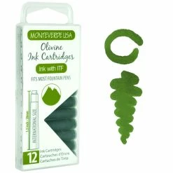 Monteverde International Standard Fountain Pen Ink Cartridges, Olivine