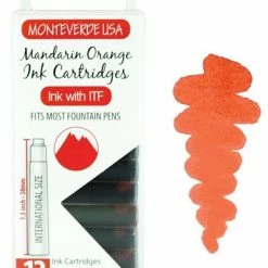Monteverde International Standard Fountain Pen Ink Cartridges, Mandarin Orange