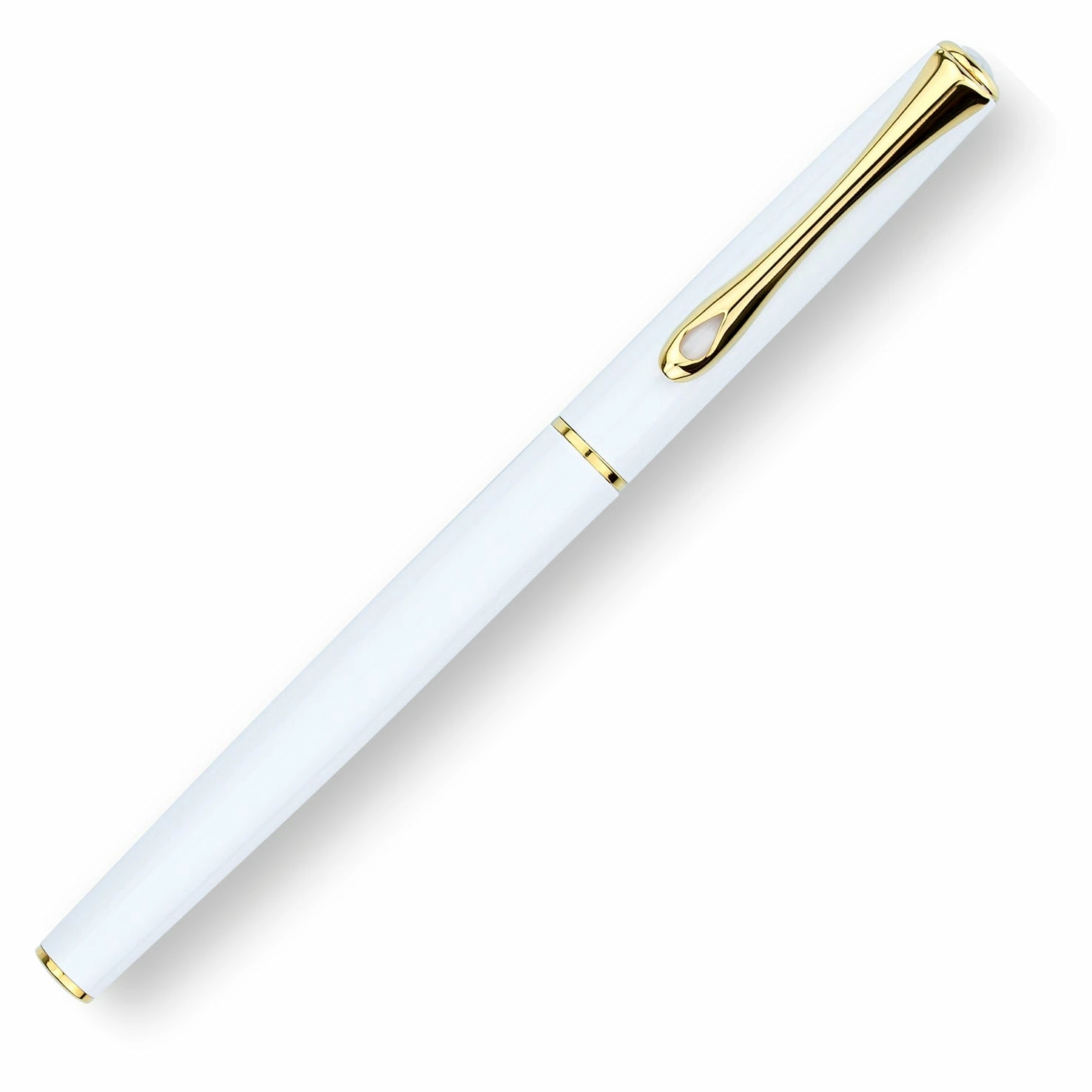Diplomat Traveller Rollerball Pen, Snow White & Gold 4 Diplomat Traveller Rollerball Pen, Snow White & Gold - Image 2