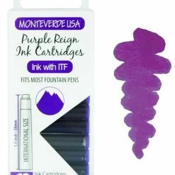 Monteverde International Standard Fountain Pen Ink Cartridges, Purple Reign