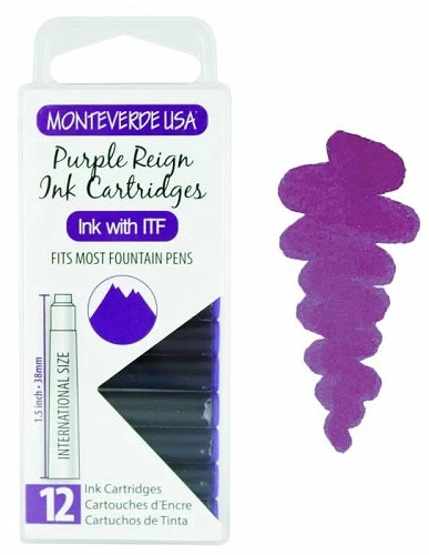 Monteverde International Standard Fountain Pen Ink Cartridges, Purple Reign 3 Monteverde International Standard Fountain Pen Ink Cartridges, Purple Reign