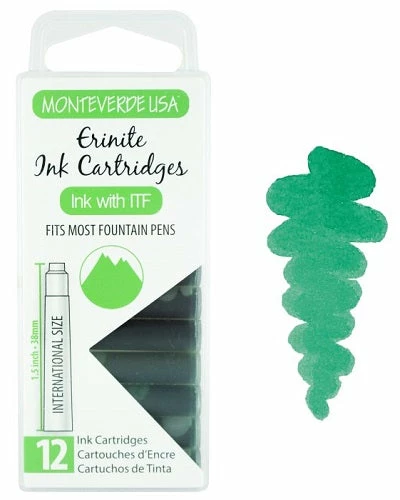 Monteverde International Standard Fountain Pen Ink Cartridges, Erinite 3 Monteverde International Standard Fountain Pen Ink Cartridges, Erinite
