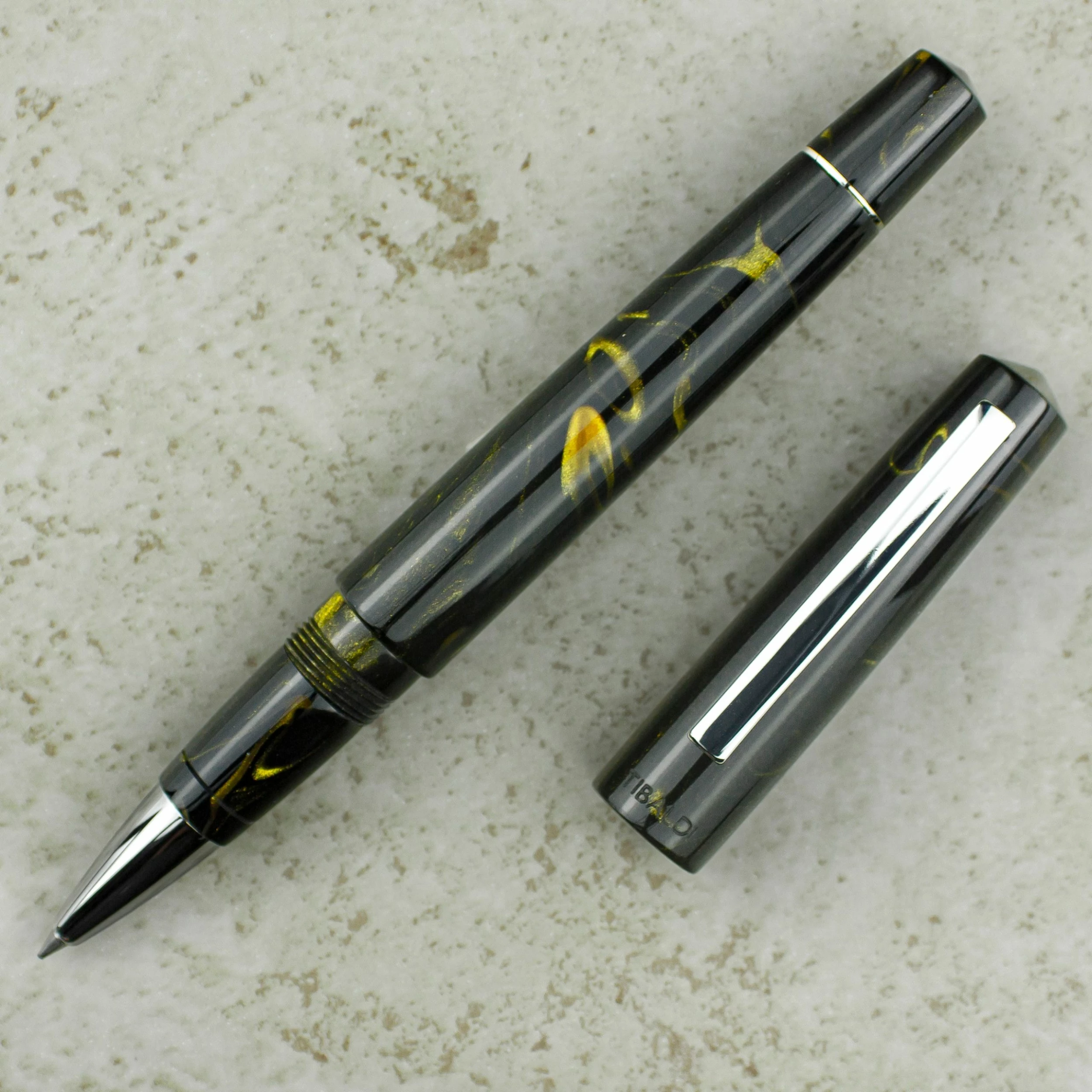 Tibaldi Infrangibile Rollerball Pen, Black & Gold 3 Tibaldi Infrangibile Rollerball Pen, Black & Gold