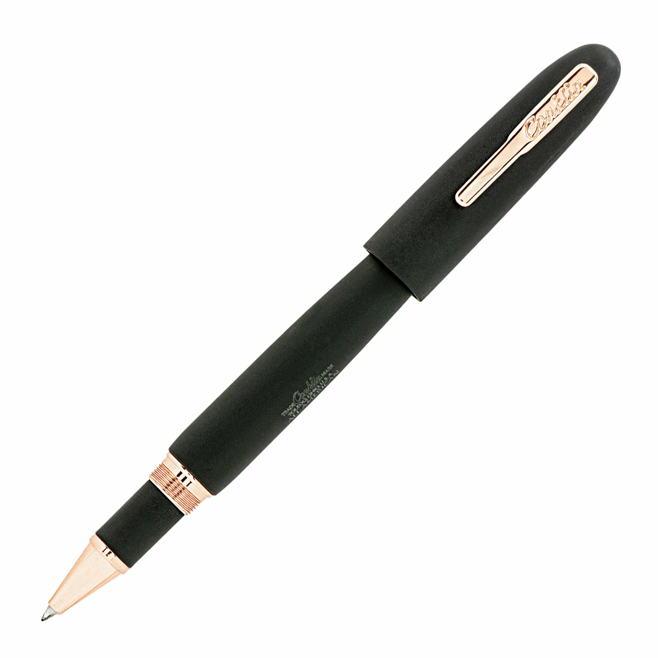 Conklin All American Limited Edition Rollerball Pen, Matte Black & Rose Gold 3 Conklin All American Limited Edition Rollerball Pen, Matte Black & Rose Gold