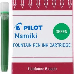 Pilot Namiki Fountain Pen Ink Cartridges, Green, 6pk