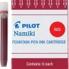 Pilot Namiki Fountain Pen Ink Cartridges, Red, 6pk