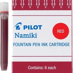 Pilot Namiki Fountain Pen Ink Cartridges, Red, 6pk