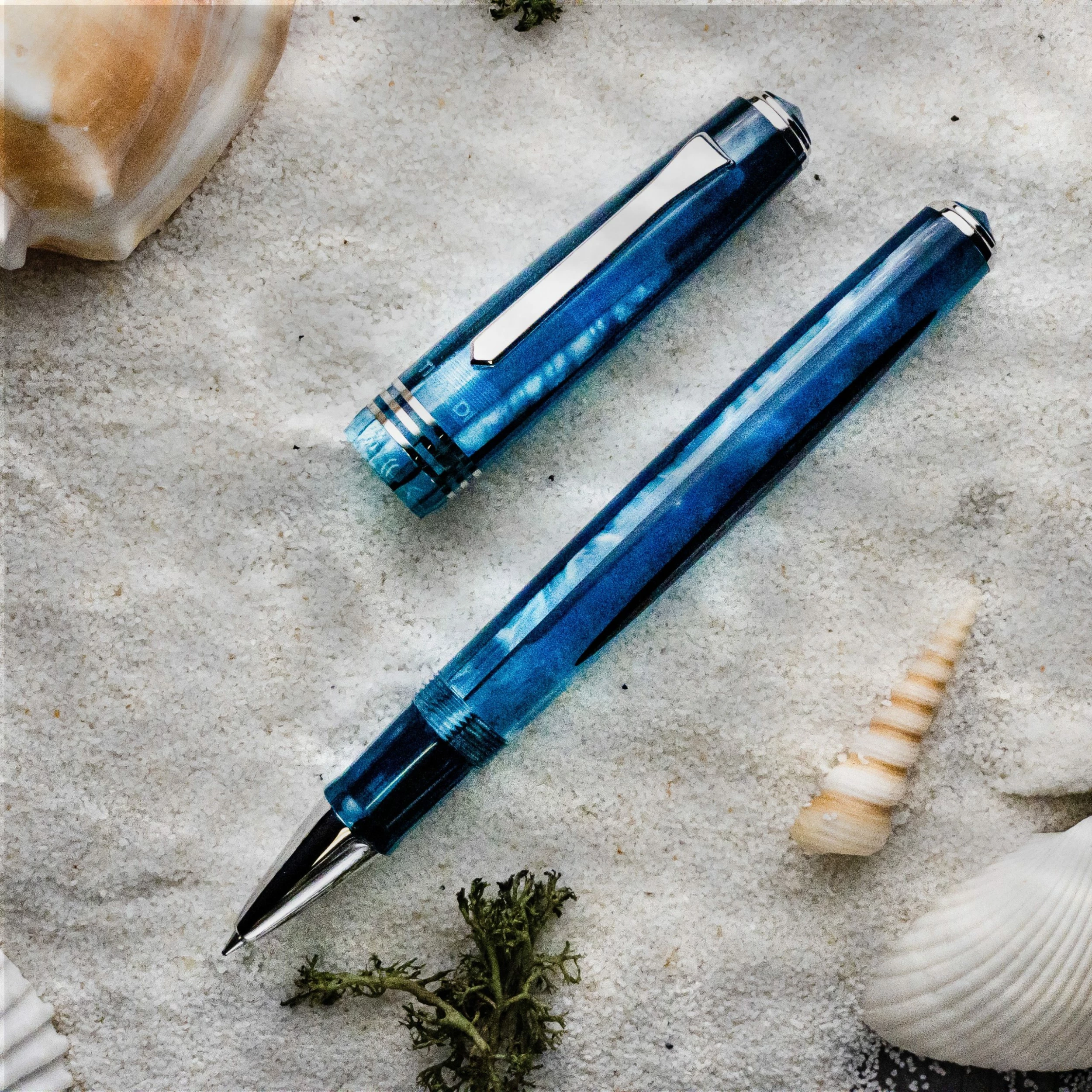 Tibaldi N60 Limited Edition Rollerball Pen, Bora Bora, Palladium Trim 3 Tibaldi N60 Limited Edition Rollerball Pen, Bora Bora, Palladium Trim
